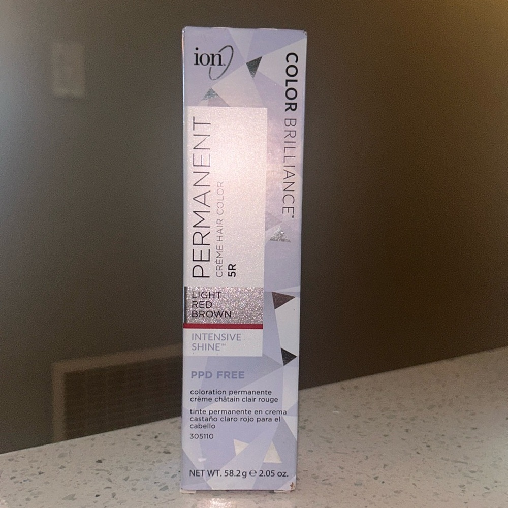 ION permanent hair color creme
Light Red Brown 5R
NEW NEVER USED